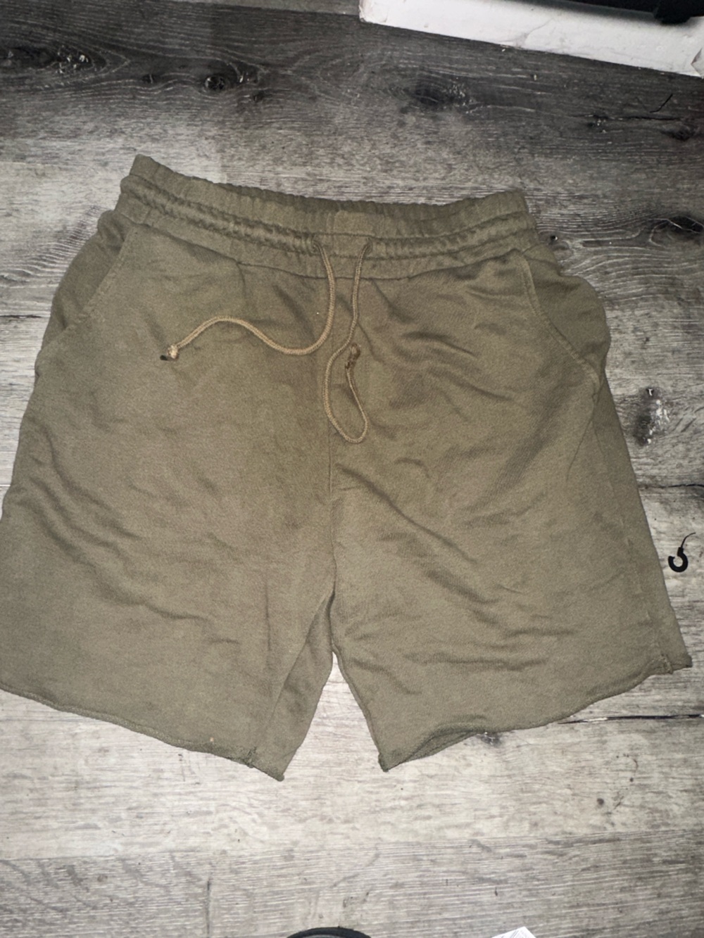 H&M Olive Knit Drawstring Shorts